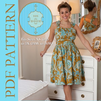 Sis Boom Jamie Dress with Scientific Seamstress Pattern and Instructions, PDF E-Book