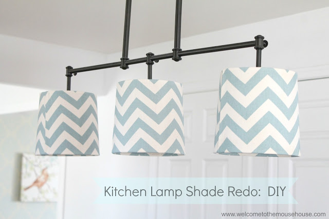 Chevron Kitchen Lamp Shade Redo: DIY