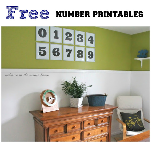 Free Number Printables: Wall Art - welcometothemousehouse.com