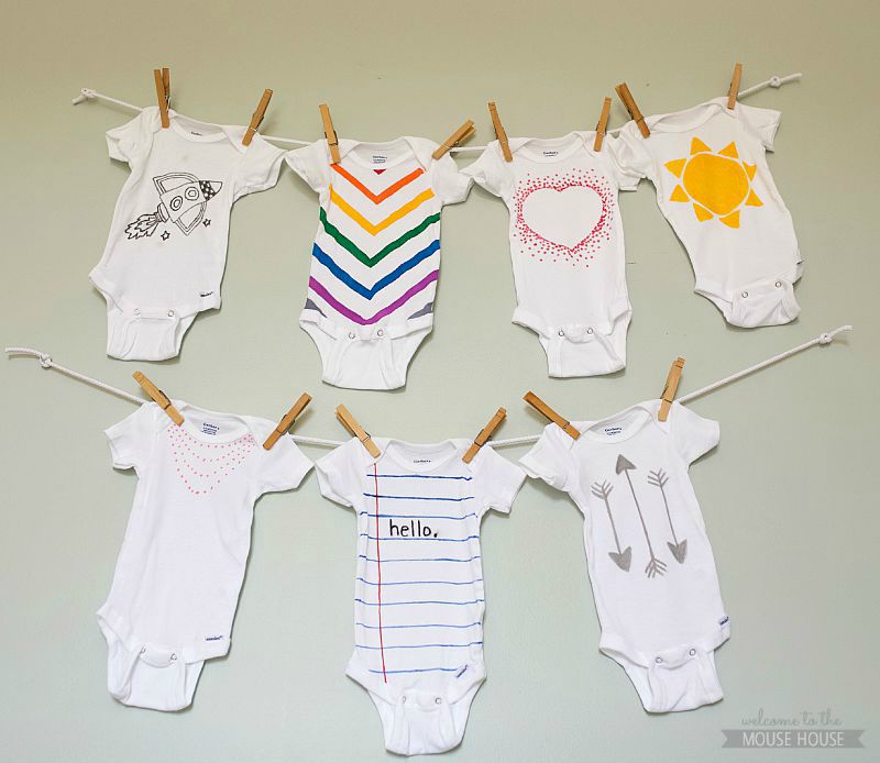 onesies on clothesline  Baby shower onesie, Baby shower