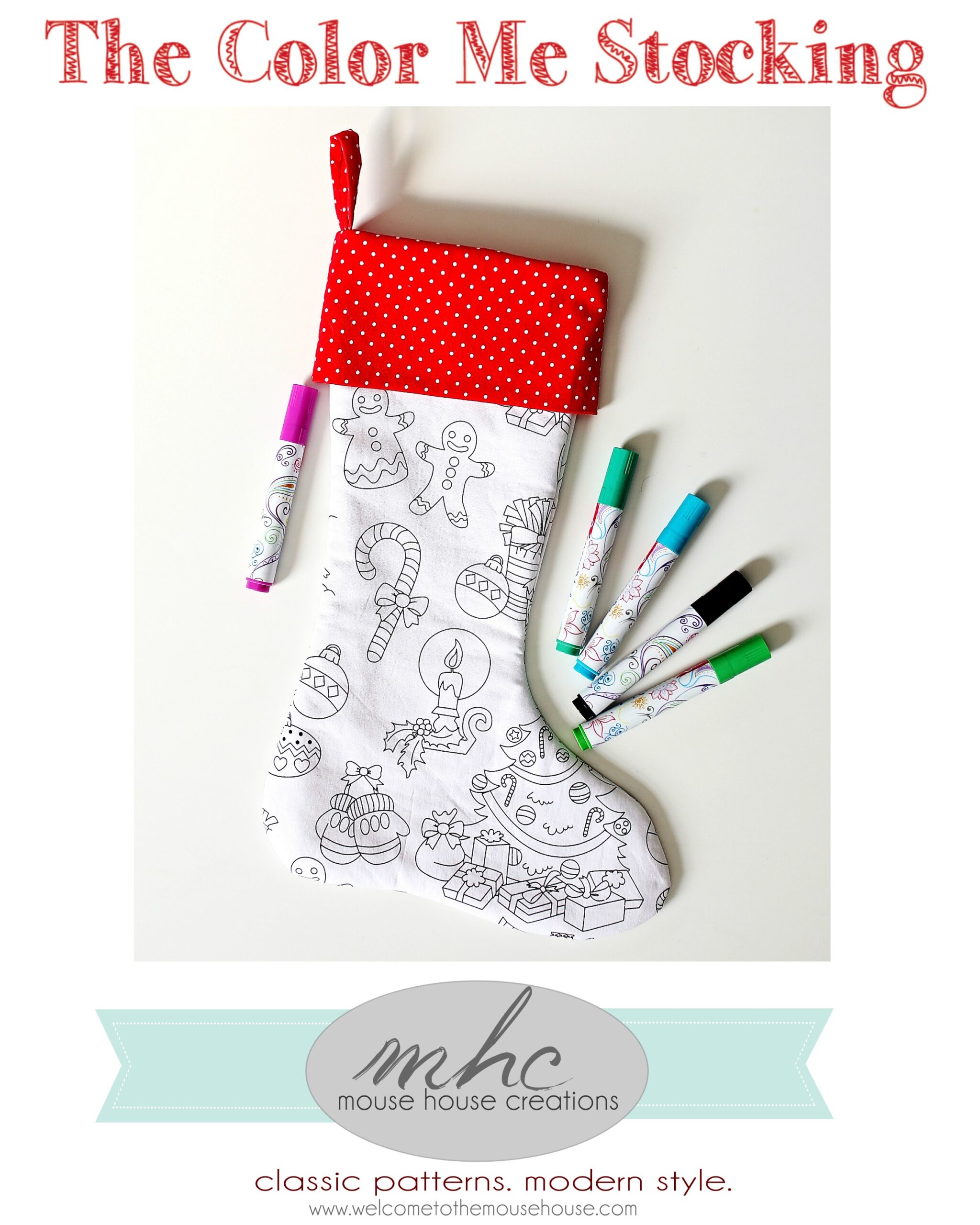 The Color Me Christmas Stocking: FREE Stocking Pattern
