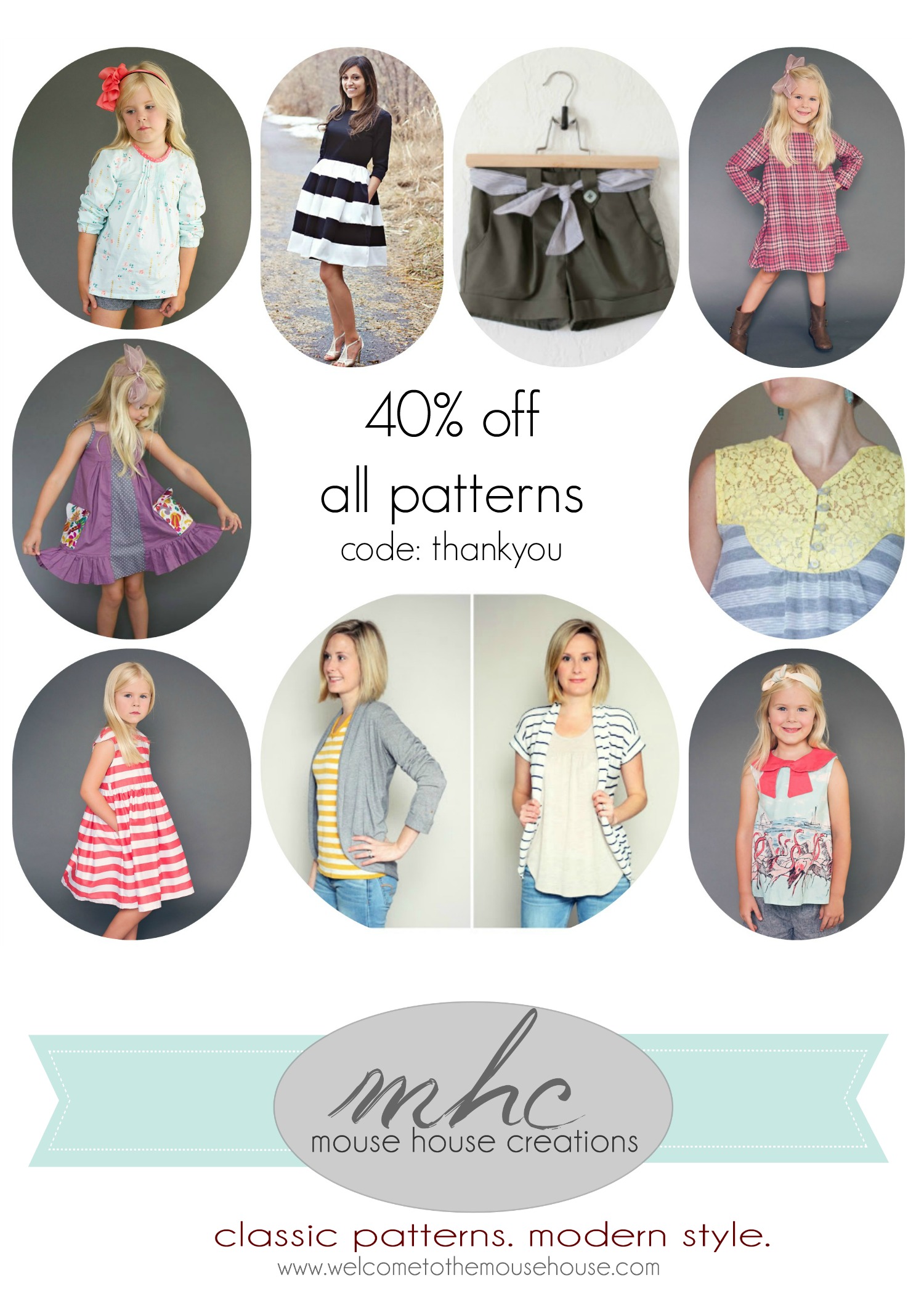 Pattern Sale: 40% off all Mouse House Creations patterns
