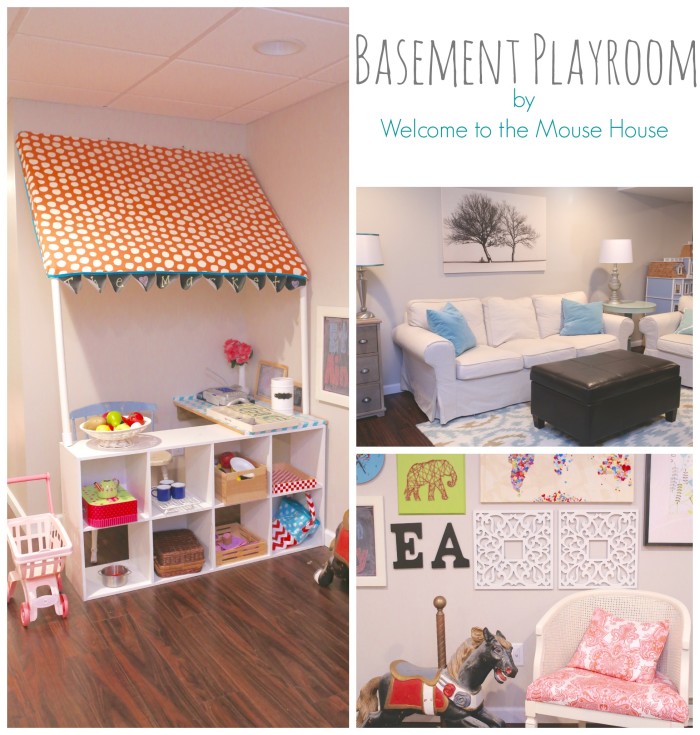 basement playroom collage