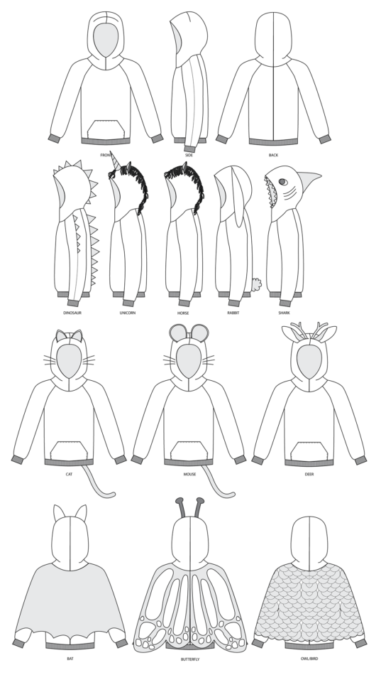 dress up hoodie line drawing